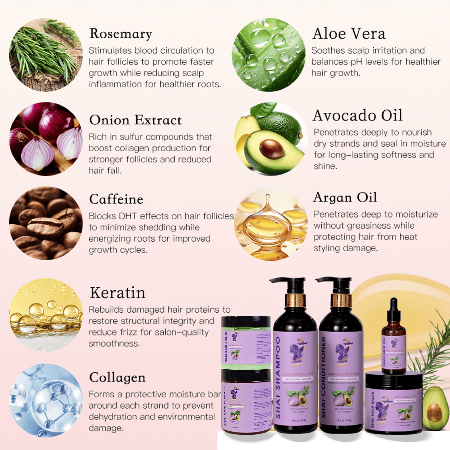 Rosemary & Collagen Hair 6pc Set